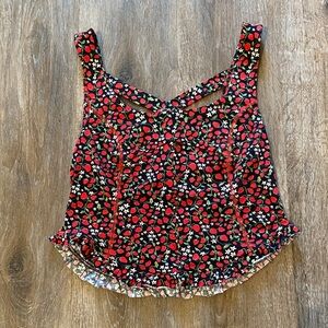 Free People Red and Black Strawberry Tank Top